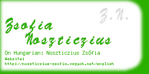 zsofia noszticzius business card